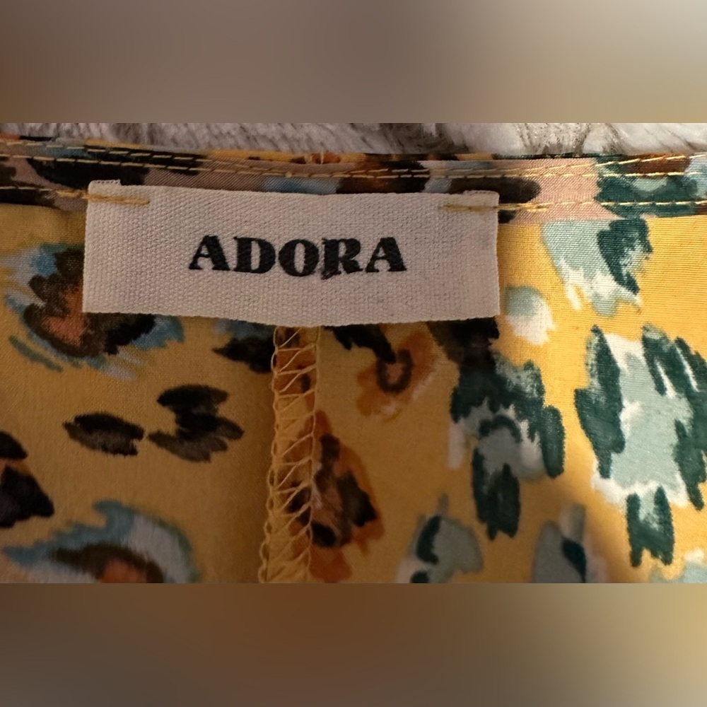 ADORA Multicolor Leopard Print Short Sleeve Ruffle Sleeve Blouse - Picture 5 of 11